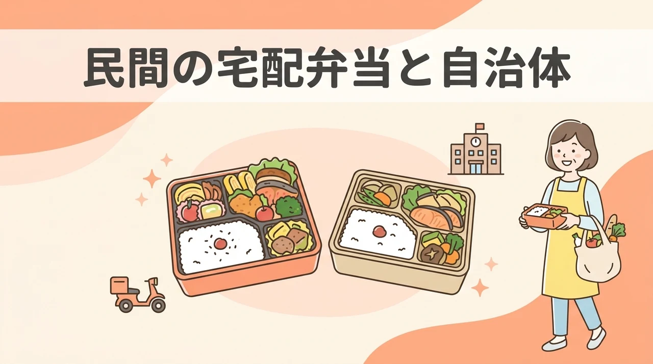 民間の宅配弁当と自治体の配食サービスを比較