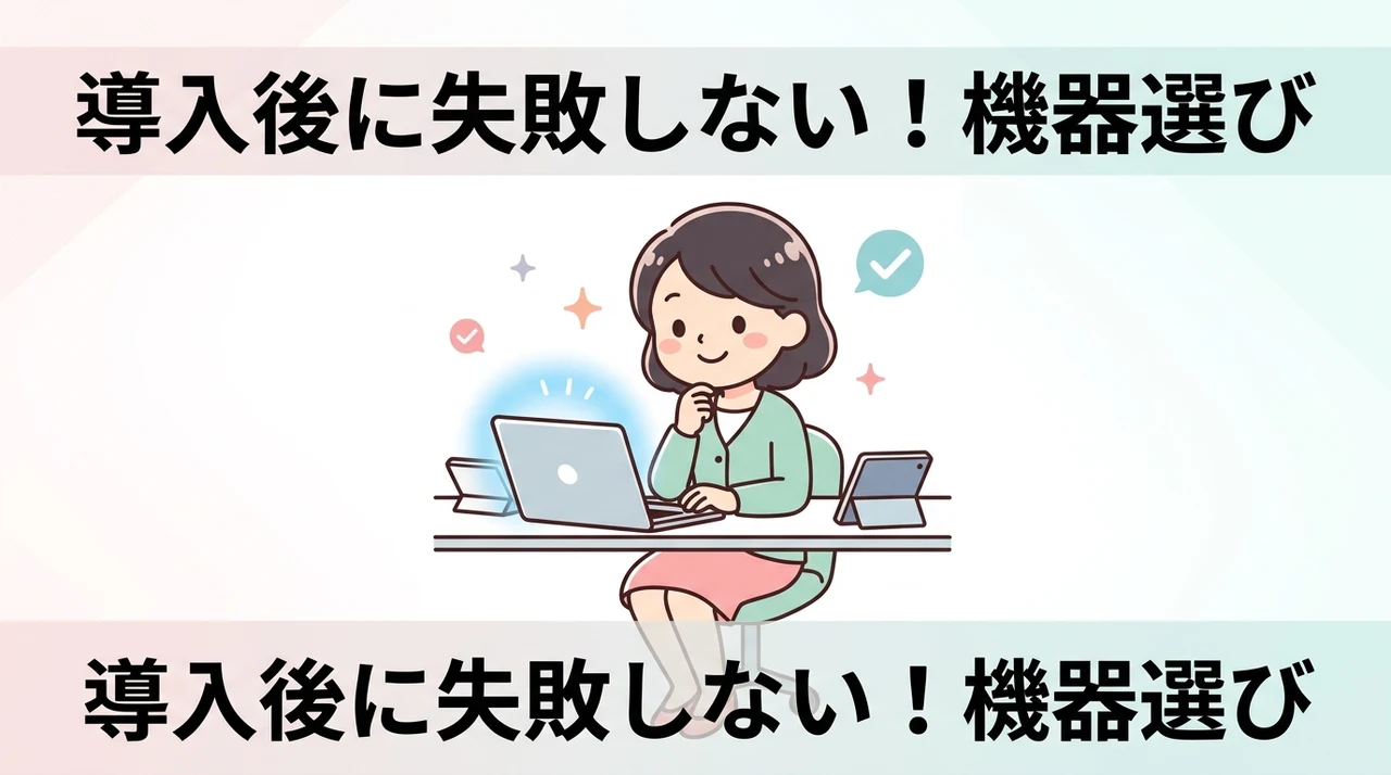 導入後に失敗しない！機器選びの3つの確認ポイント